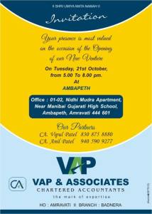 VAP Office Opening Invitation
